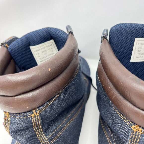 Levi Strauss Denim/Leather/Suede Lace Boots Shoes Men's Size 13 Blue/Black/Brown - Picture 11 of 15